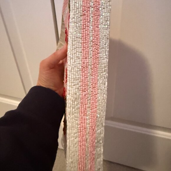 NWT VIRAL Made in India Cherry Beaded Pink and White Women's Bag - Picture 6 of 6